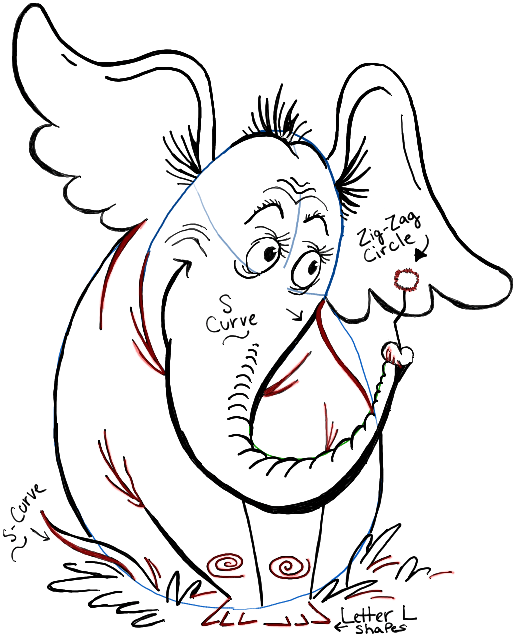 517x636 How To Draw Horton Hears A Who From Dr. Seuss' Book In Easy Steps