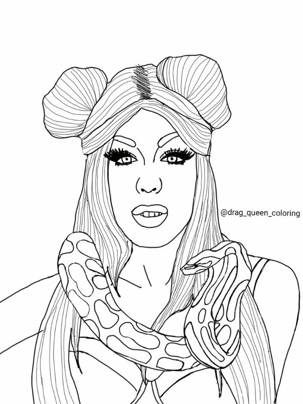 600x800 Drag Queen Coloring (Kat)