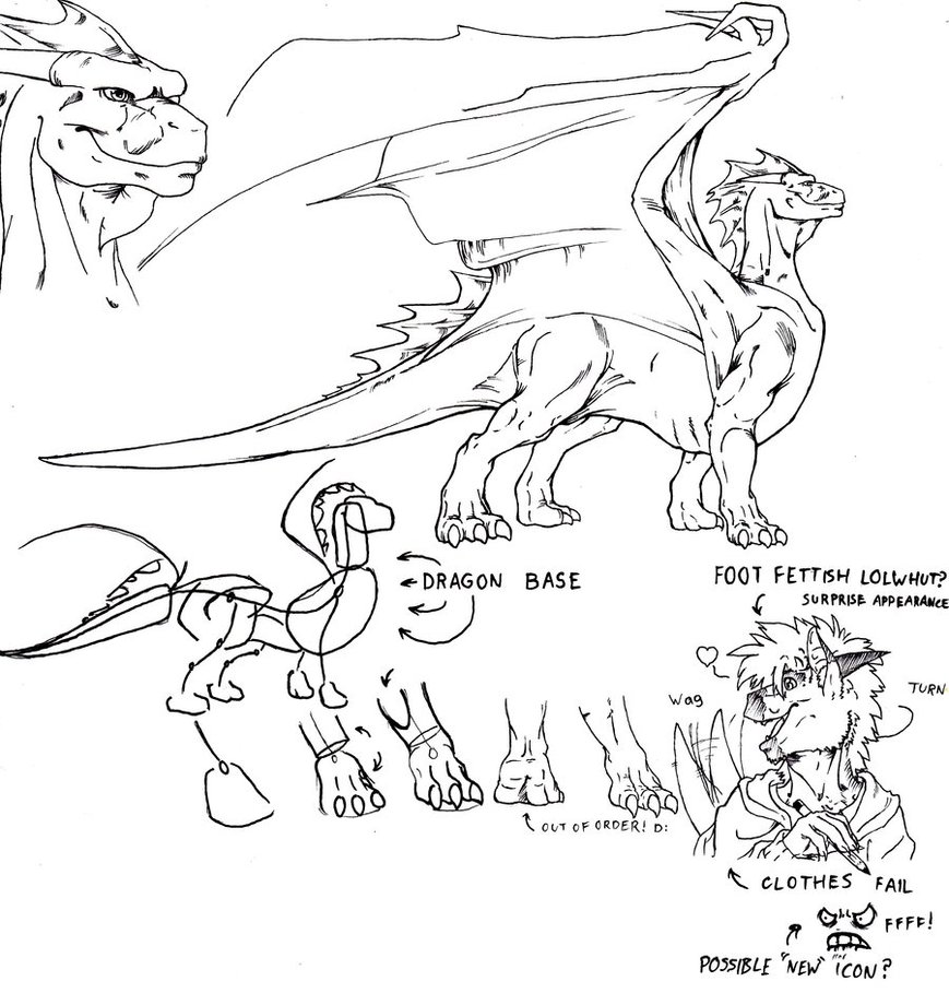 869x920 Dragon Anatomy 1 By Gl1tch Cr3at0r