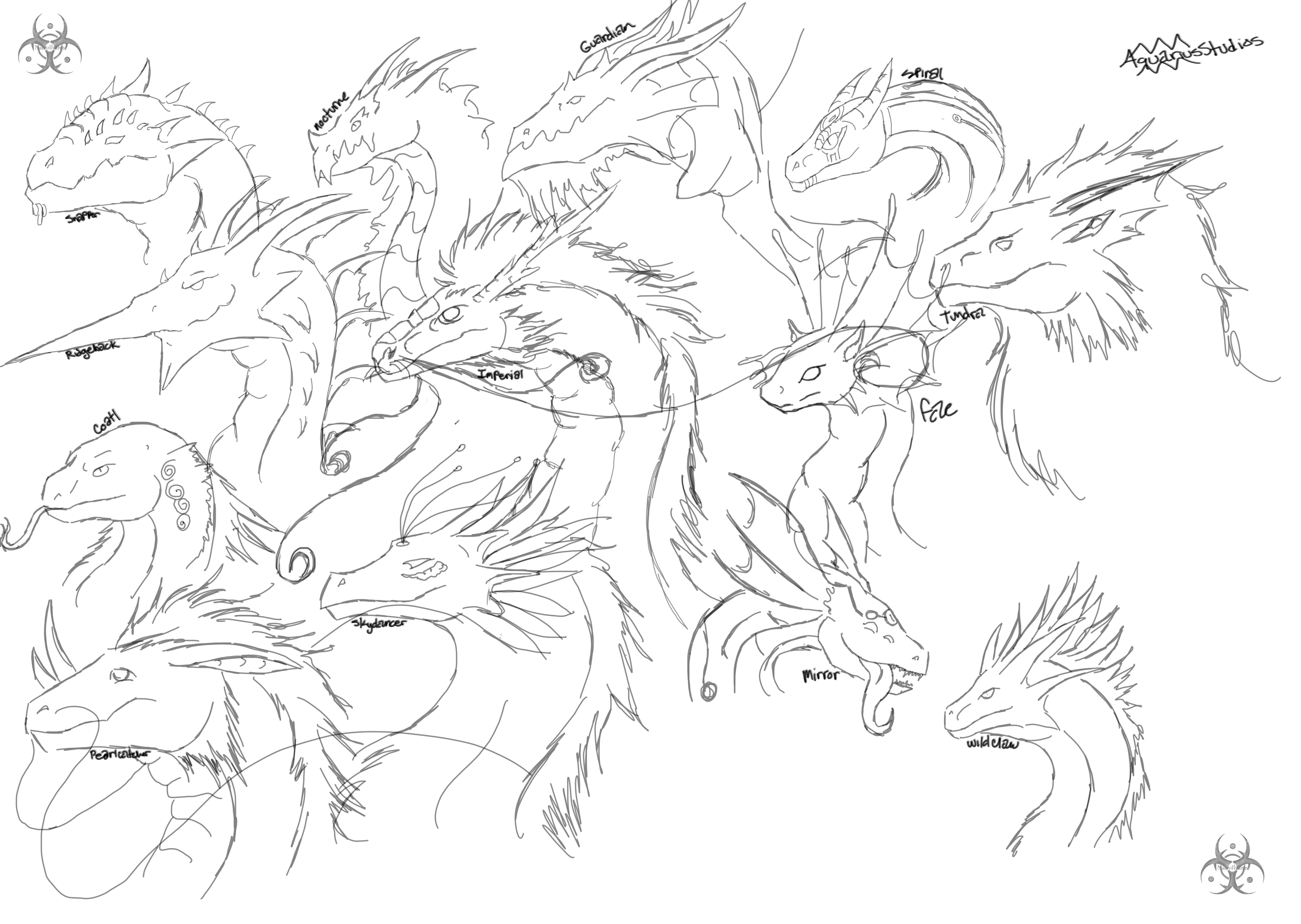 5371x3814 Flight Rising Dragon Sketches By Arkhelios