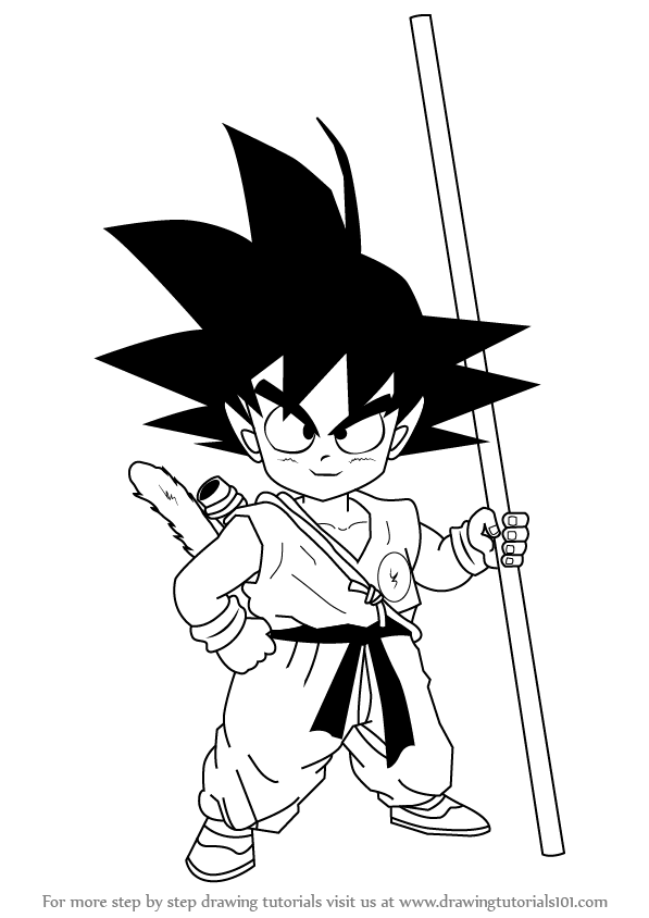 597x844 Learn How To Draw Son Goku From Dragon Ball Z (Dragon Ball Z) Step