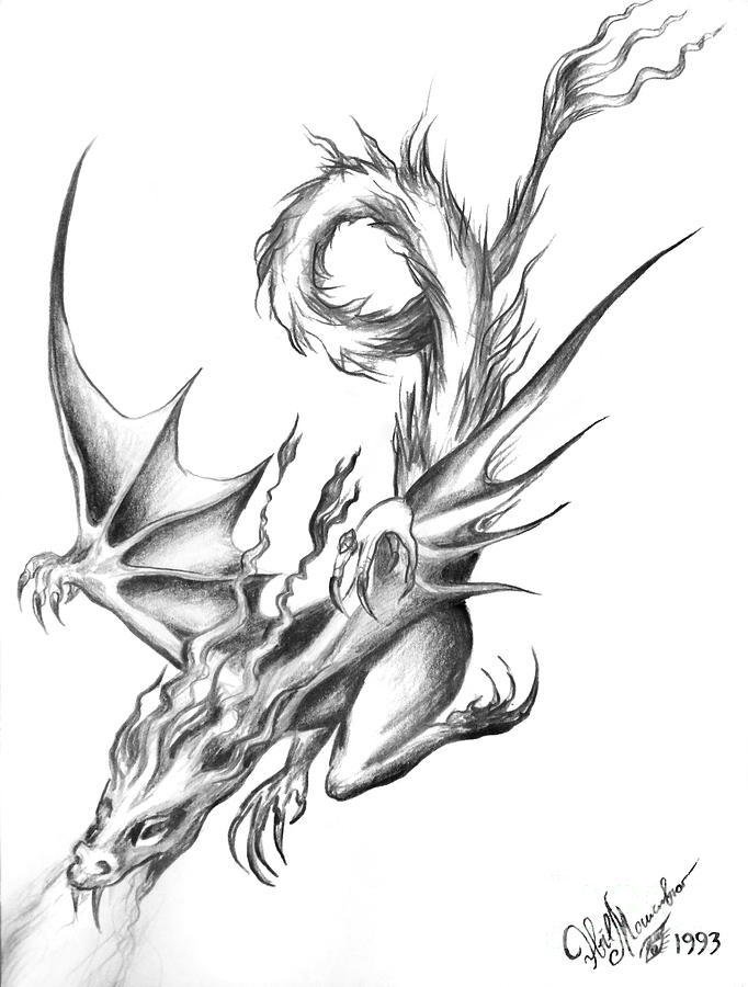 682x900 Dragon. Pencil Drawing Drawing By Sofia Metal Queen