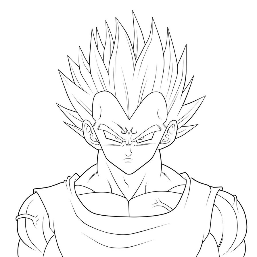 894x894 Dragon Ball Super Vegetas Face Simple Sketch
