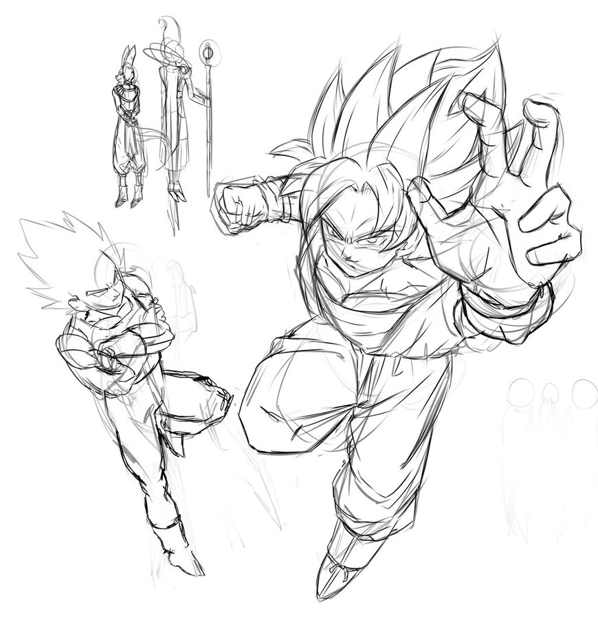 870x918 Dragon Ball Super (Sketch) By Skullalf