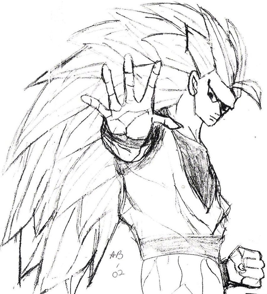 851x938 Dragonball Z Goku Sketch By Liongirl2289