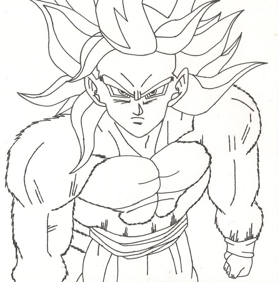 887x900 Super Saiyan 4 Goku By Sparten69r