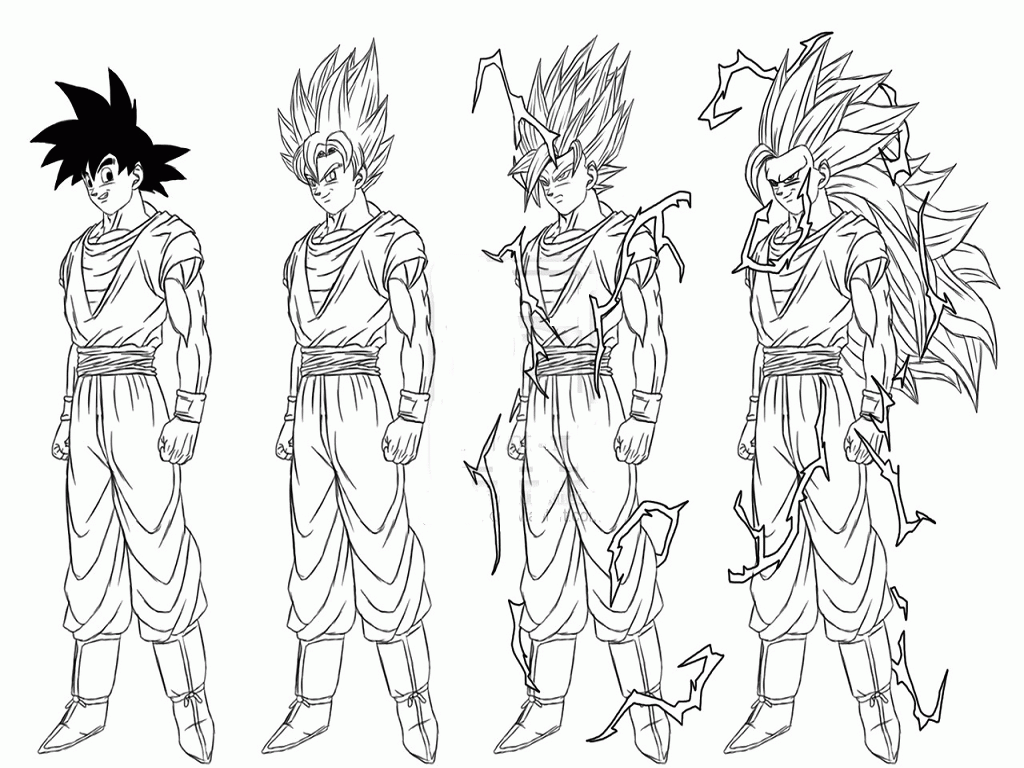 1024x768 Dragon Ball Z Super Saiyan God Coloring Pages 489334