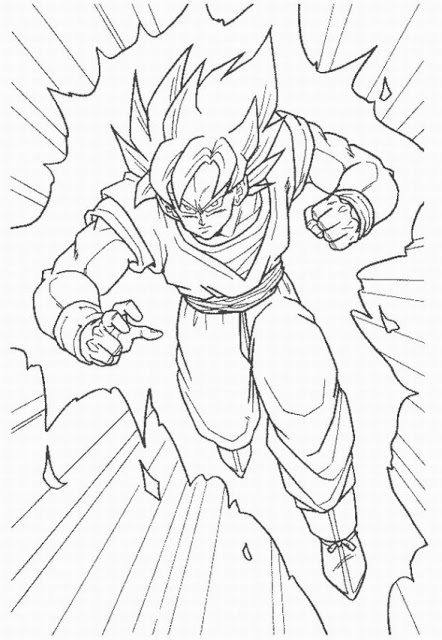 442x640 Ball Z Coloring Pages Goku Super Saiyan 5