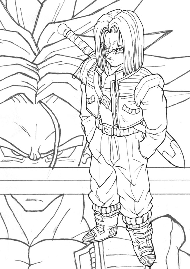 650x921 End Of Dbz Trunks Lineart By T R L