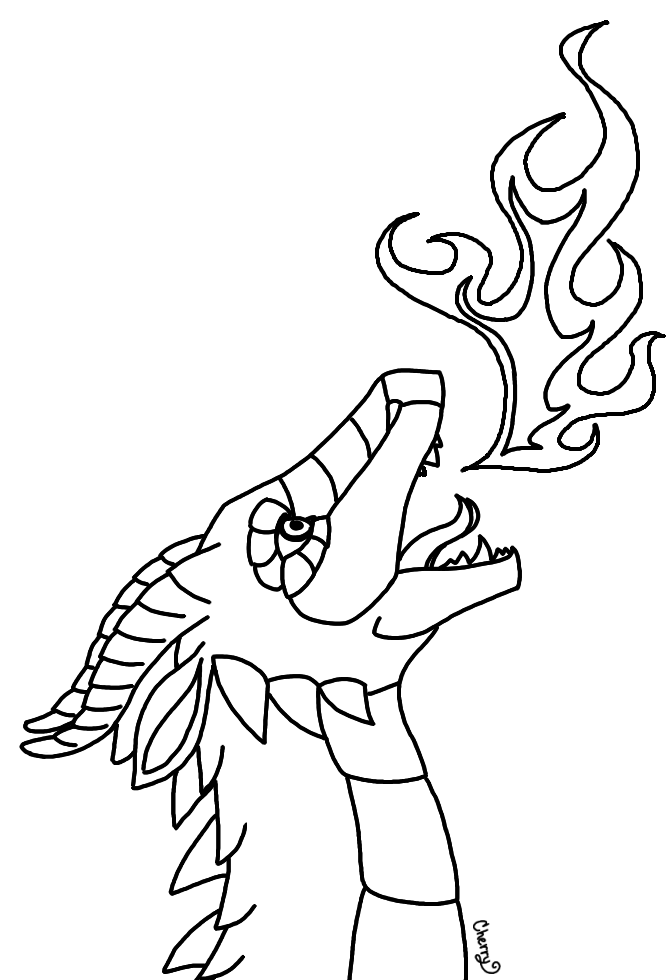 670x980 Dragon Breathing Fire (Sketch) By Cherrysapphire