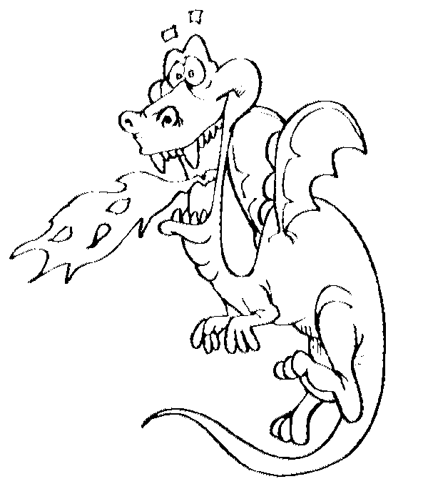 600x684 Fire Breathing Dragon Ii Colouring Page