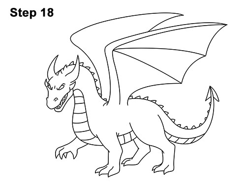 500x386 How To Draw A Dragon (Cartoon)