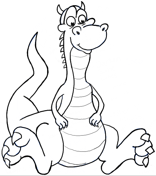 543x612 How To Draw A Cartoon Dragon