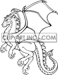 231x300 Clip Art Of Cartoon Dragon. 132043 Digi Stamps Line Drawings