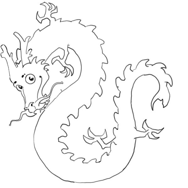 600x600 Chinese Dragon Drawing