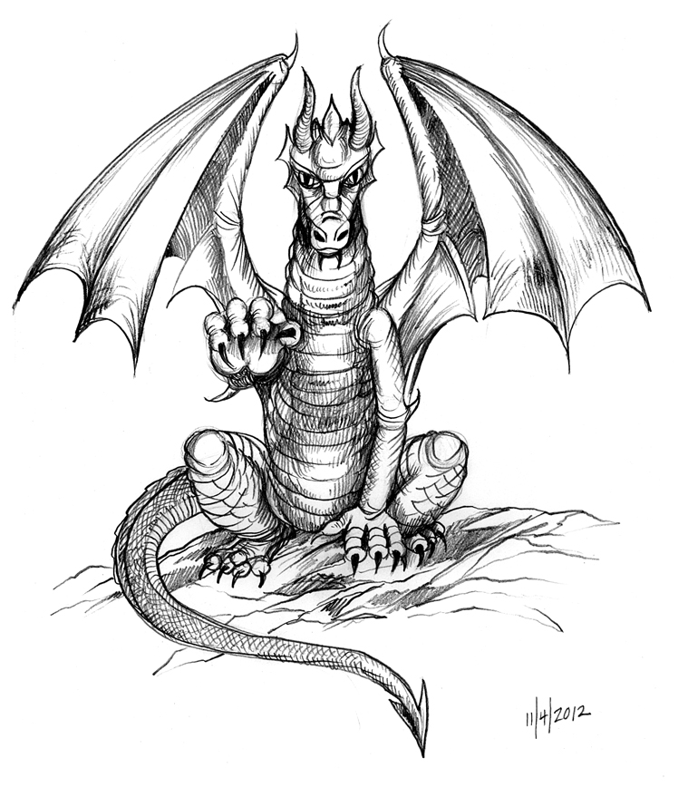 759x879 Sketches Of Dragons Angry Dragon Drawing Ideas