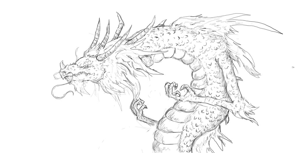 1024x532 Chinese Dragon Sketch By S3322547