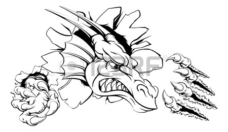 450x260 An Attacking Dragon With Claws Breakthrough Drawing Of A Dragon