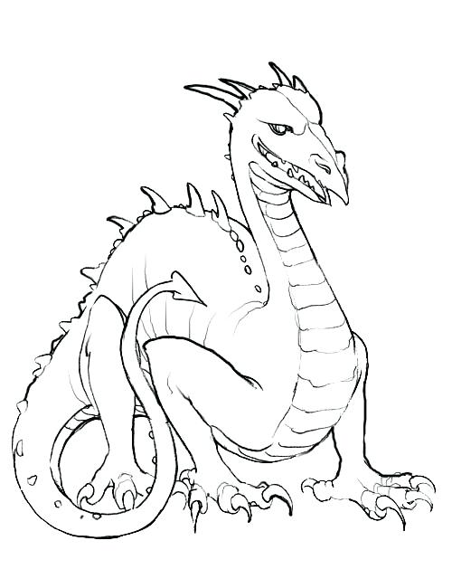 500x650 Dragon Coloring Books Also Drawing Dragon For Coloring Book 15