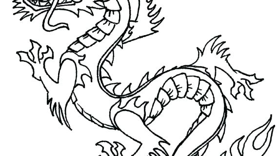 570x320 Ideal Chinese Dragon Coloring Pages Fee New Year Page Drawing Head