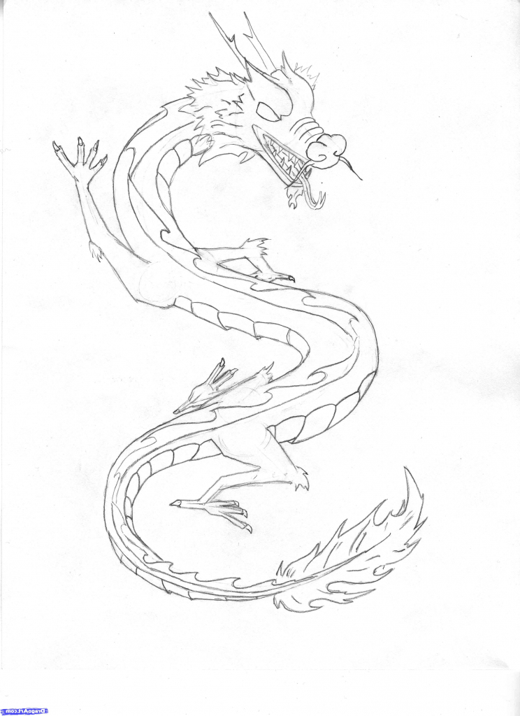 744x1024 Simple Chinese Dragon Drawing Simple Chinese Dragon Drawing Pencil