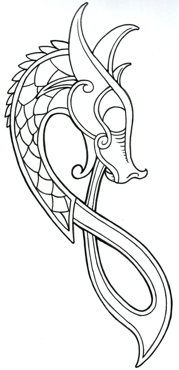 618x1278 Dragon Head Side Profile By The On Free Tattoo Outlines Designs