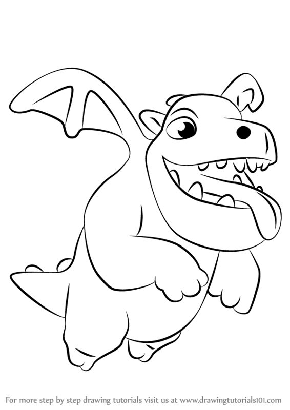 566x800 Learn How To Draw Baby Dragon From Clash The Clans (Clash