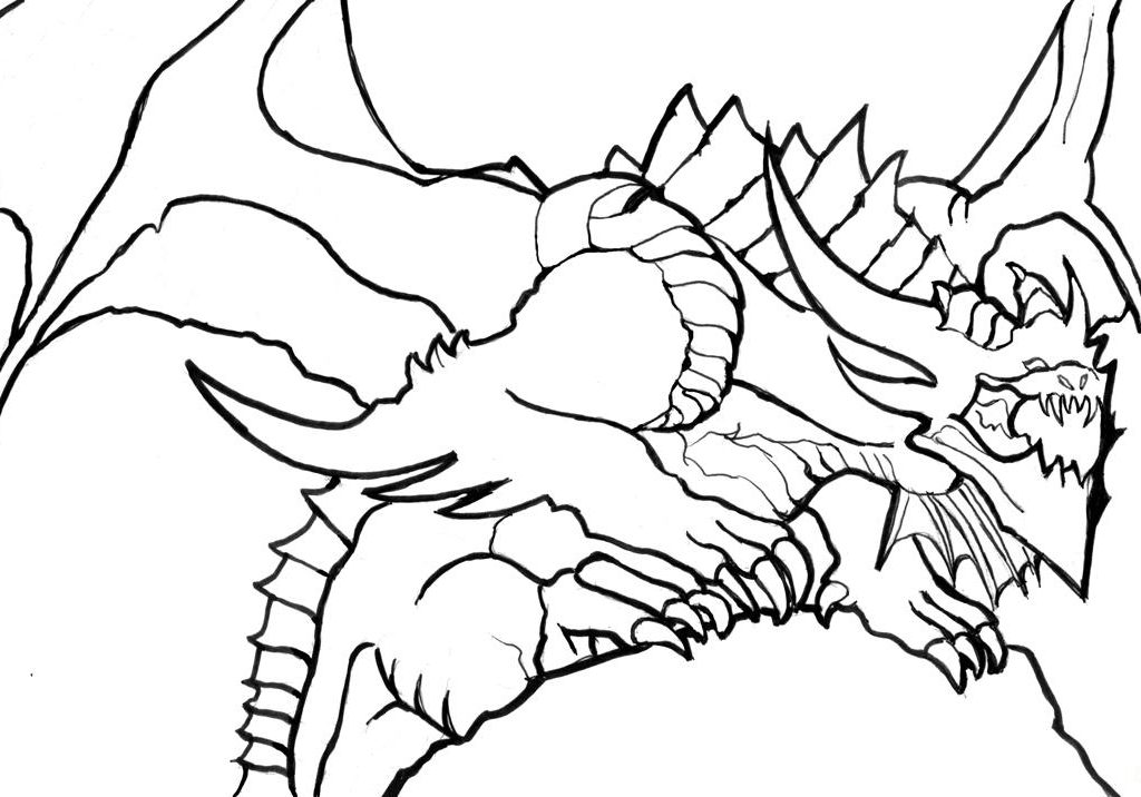1024x716 Dragon Coloring Pages For Boys Drawing Adults Animals Pdf Detailed