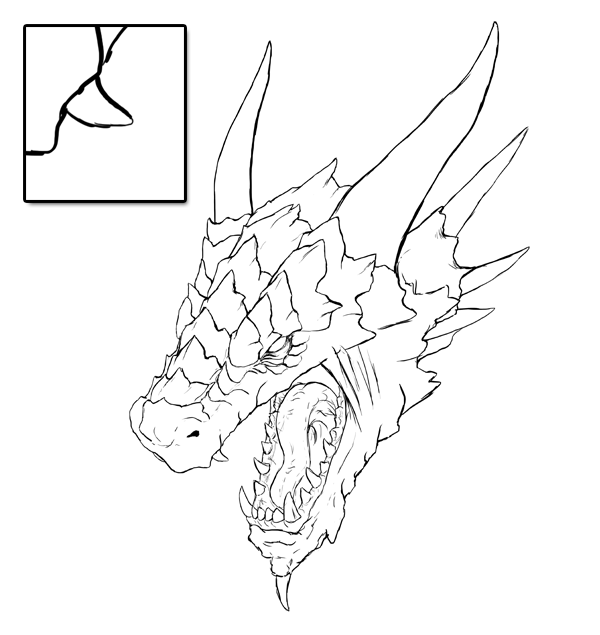 600x635 How To Draw A Realistic Dragon Head In 3d Space