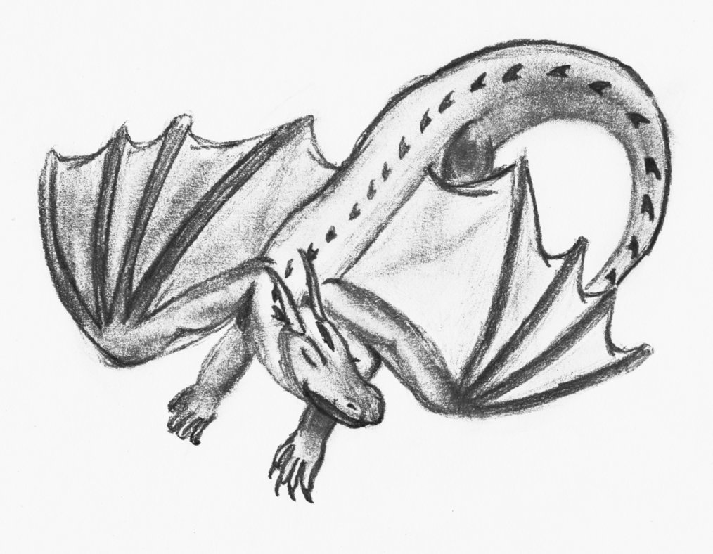 1014x788 Sleeping Dragon Pencil Drawing By Theunknownety