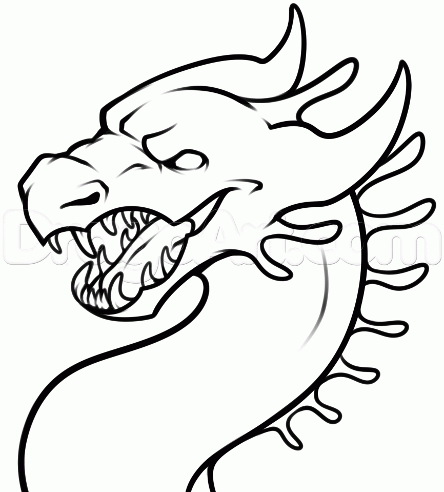 866x959 Simple Drawing Of Dragon