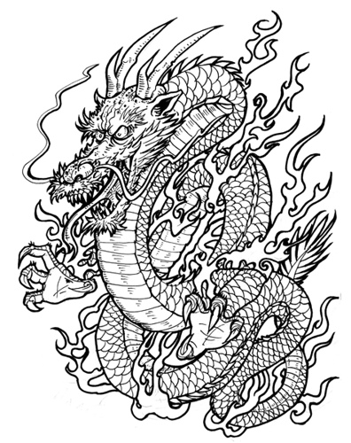 396x500 Dragon Drawing By Kendallchild