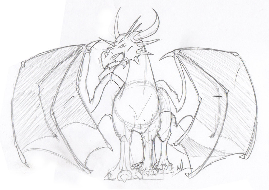 900x635 Dragon Drawing By Diablhorse