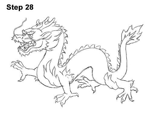 500x386 How To Draw A Chinese Dragon