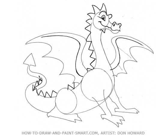 550x458 How To Draw A Dragon