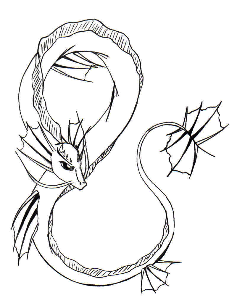 801x1024 Drawn Water Dragon Easy