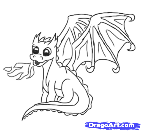 593x549 How Draw A Easy Cute Dragon How