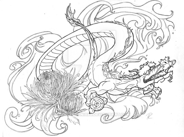 600x448 Water Dragon Tattoo Design By Darkpheonix88