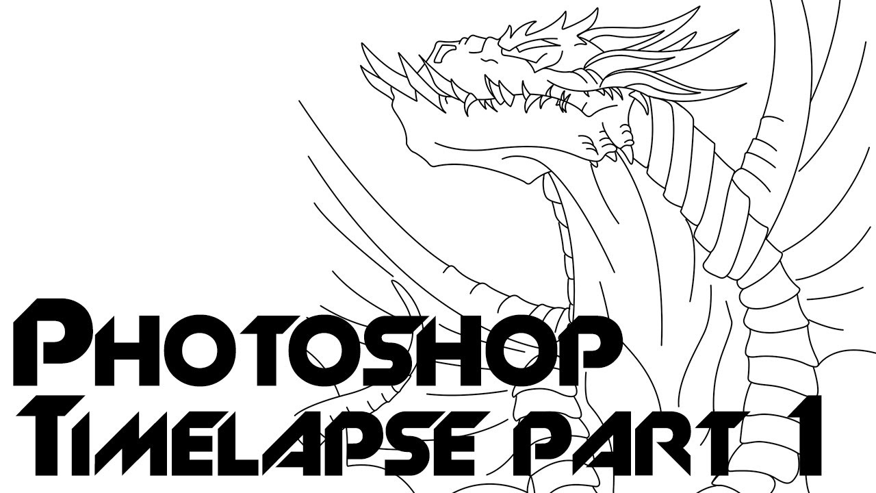 1280x720 Photoshop Time Lapse Dragon Pt.1 Creating The Outlines