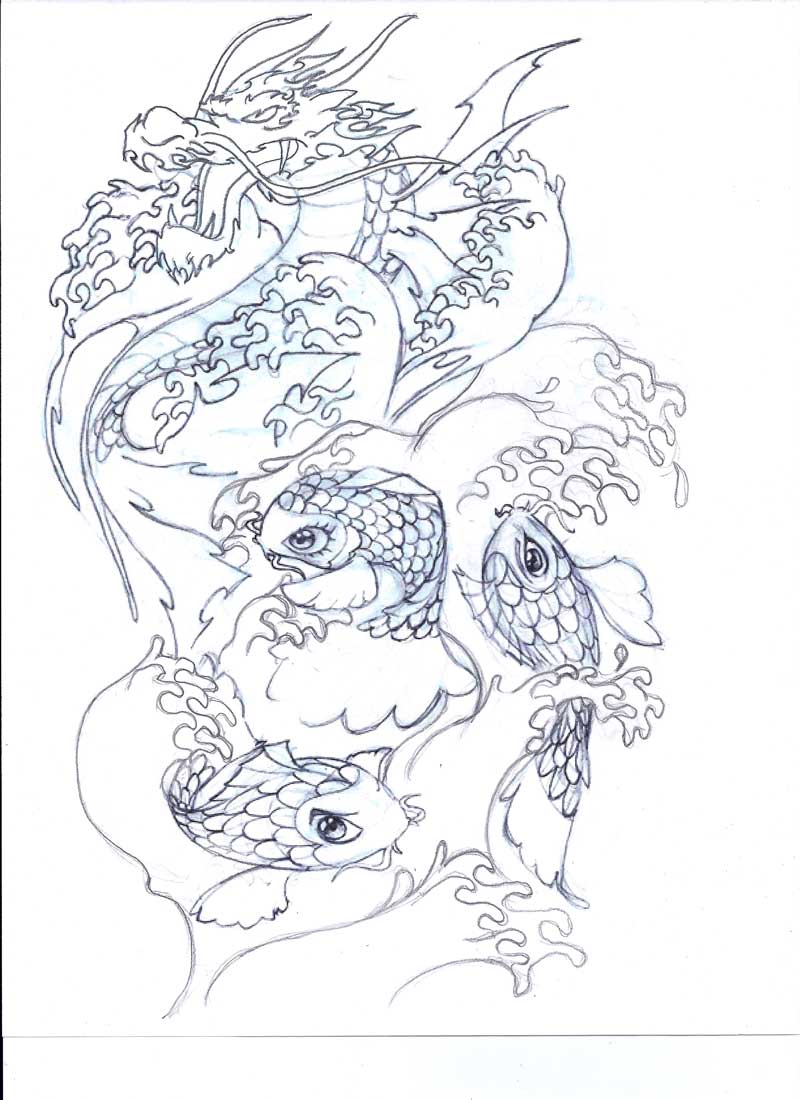 800x1100 Koi Dragon W Kids 2 By S4ndm4n2006