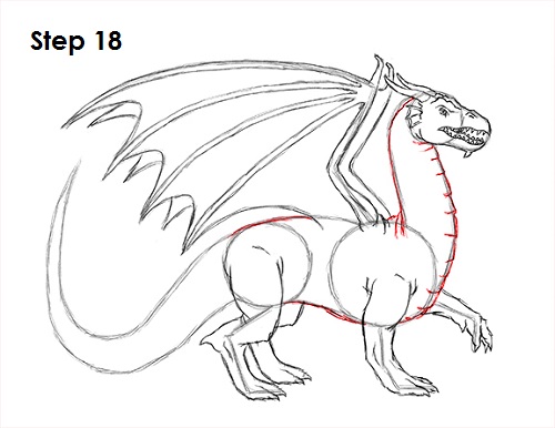 500x386 Draw Dragon 18 Pattern Want A Be Dragons, Animal