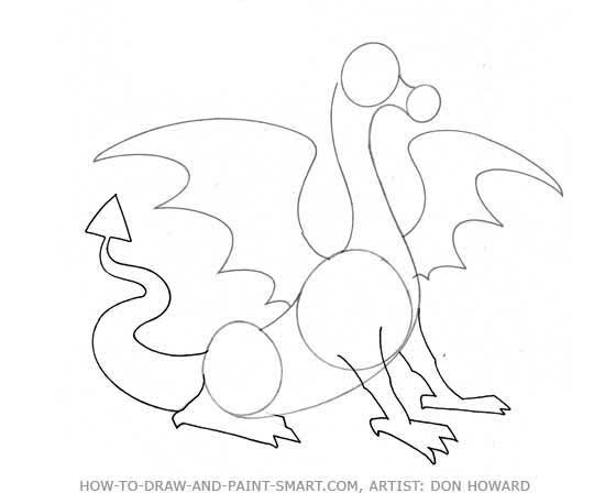 550x458 How To Draw A Dragon
