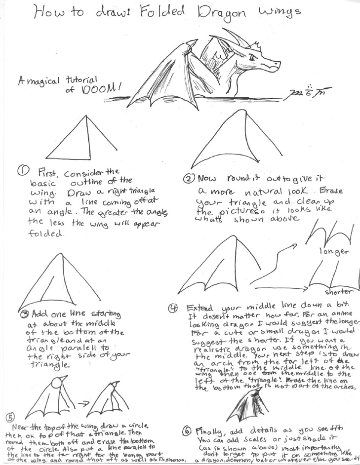 729x942 How To Draw Folded Dragon Wing By Bladesfire
