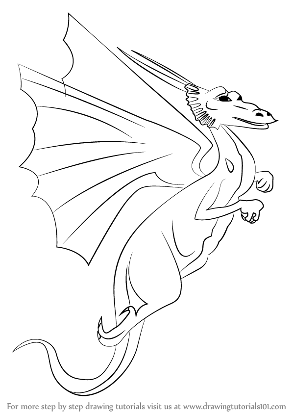 598x844 Learn How To Draw A Flying Dragon (Dragons) Step By Step Drawing