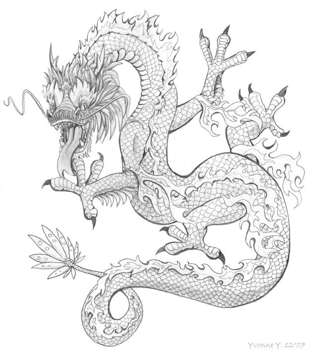 623x708 Drawn Chinese Dragon Ancient