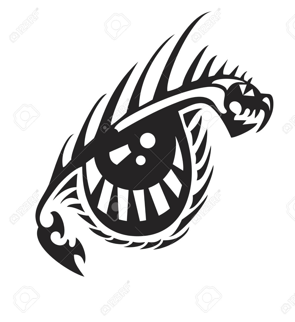 1191x1300 Tribal Dragon Eye. Fantastic Terrible Eye Formed By An Aggressive