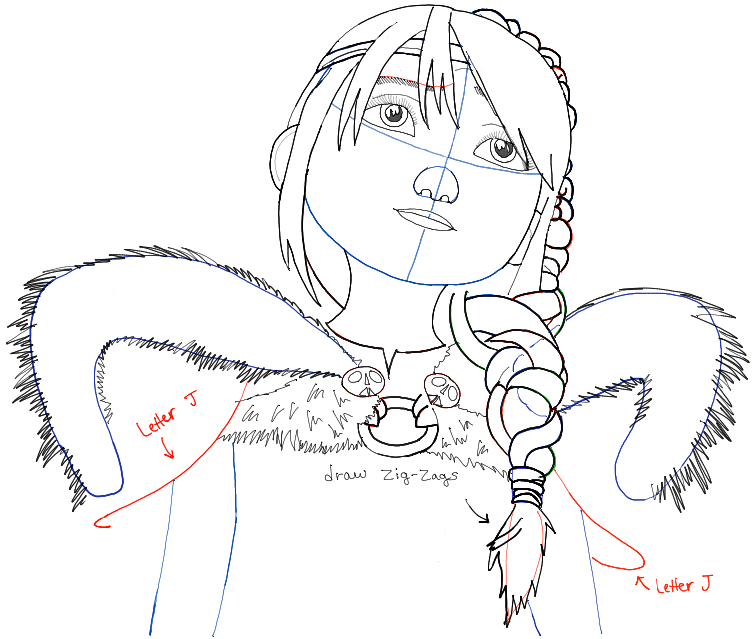 754x639 How To Draw Astrid From How To Train Your Dragon 2 In Simple Step