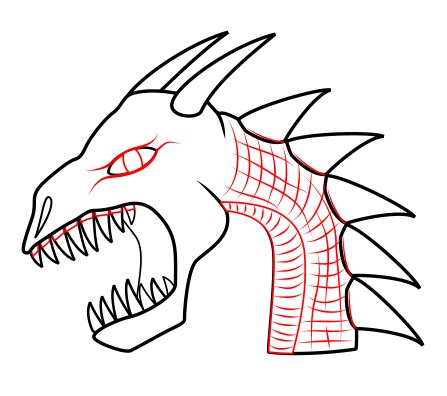 447x396 How To Draw A Dragon, Dragon's Head