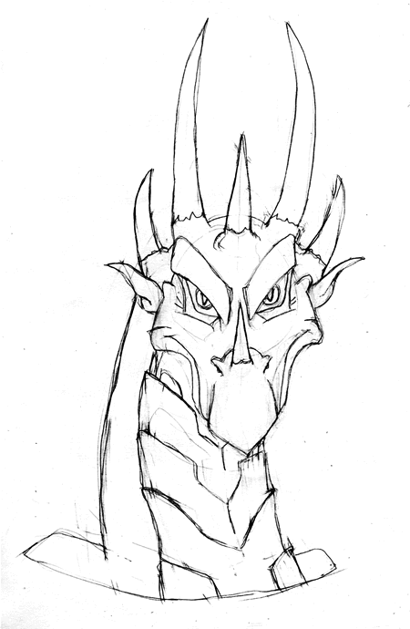 450x690 Dragon's Head, Front View By Zenofken
