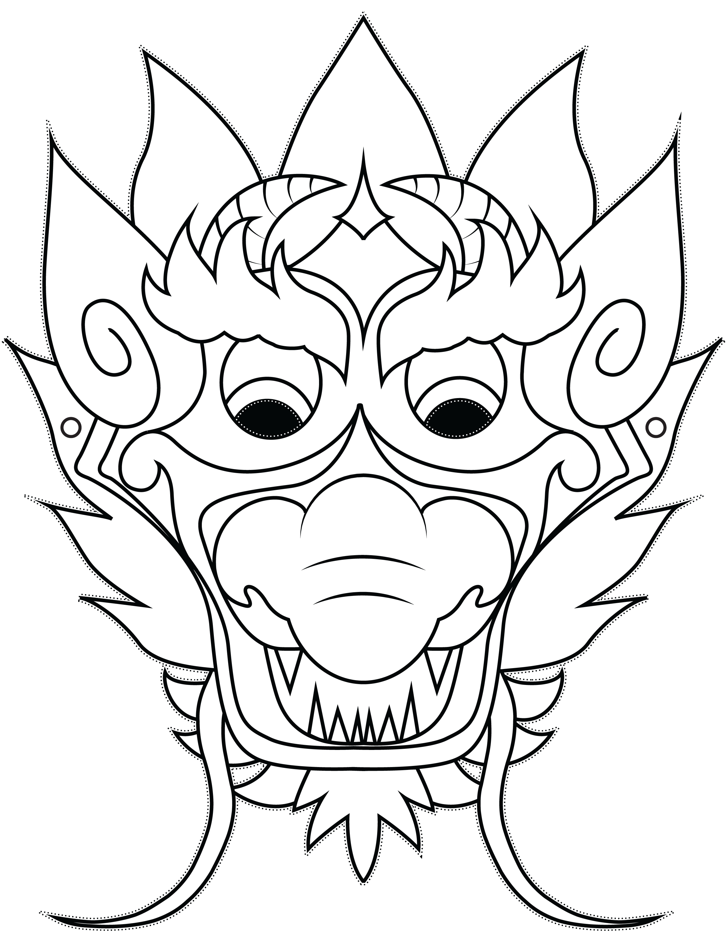 2550x3300 Dragon Face Drawings Dragon Mask Simple And Easy Dragon Crafts